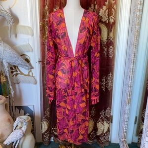 Bundle of 2 PrettyLittleThing Leaf Print Swim Coverup and Le Chateau